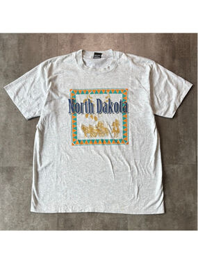 Vintage North Dakota Western Shirt Mens XL Screen Stars